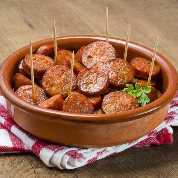 Receta de chorizos al vino fácil